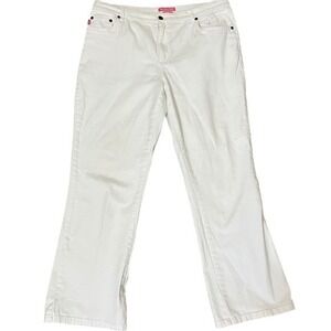 NWOT Woman Within White Natural Fit Bootcut Jeans Plus Size 16W Cotton Blend